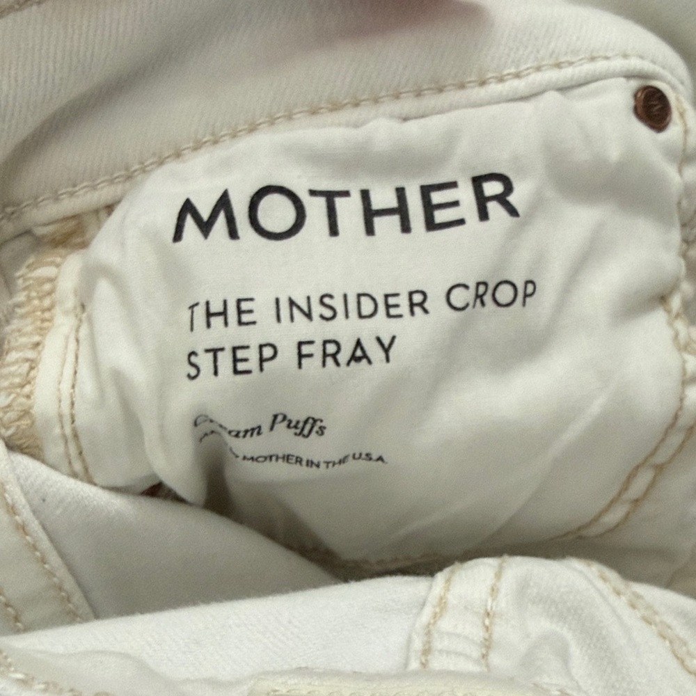 Mother the insider crop Jeans for Women size 26 color: cream puffs - Picture 3 of 5
